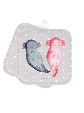 Mr. & Mrs. Panda Topflappen Axolotl Freundin ohne Spruch in Grau Pastell