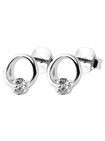 Adeliás Damen Ohrringe – Ohrstecker aus 925 Silber mit Zirkonia in silber