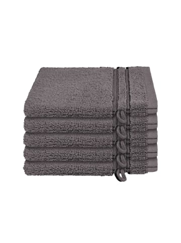 Schiesser Frottier-5er-Set: Waschhandschuhe Milano in Dunkelgrau
