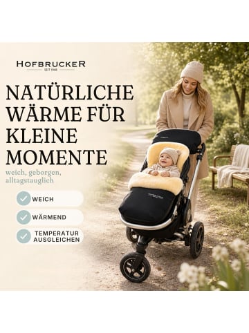 Hofbrucker Lammfell-Fußsack Putzi für Kinderwagen und Buggy in Schwarz