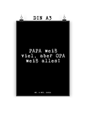 Mr. & Mrs. Panda Poster PAPA weiß viel, aber... mit Spruch in Schwarz