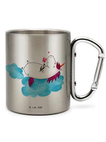 Mr. & Mrs. Panda Thermobecher Einhorn Verliebt ohne Spruch in Silber