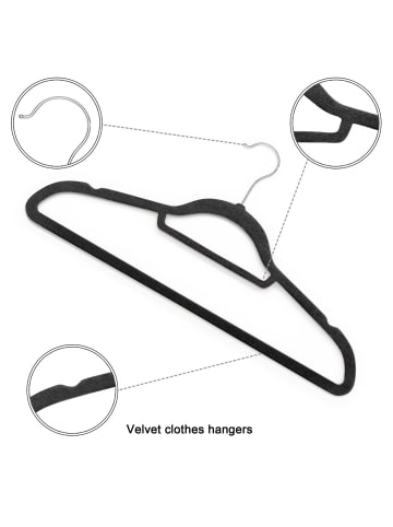 Intirilife Platzsparende Kleiderbügel in Schwarz