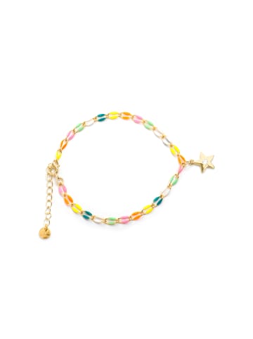 Luxenter Armband aus 925er Sterlingsilber und mehrfarbig lackiert, 18K Gelbgold-Finish