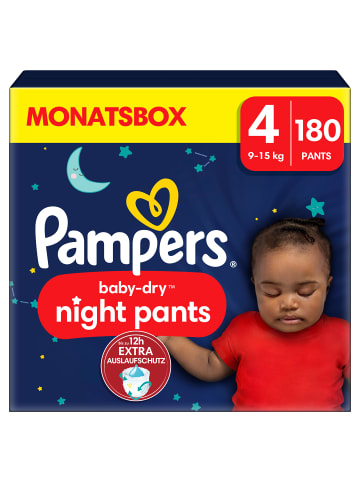 Pampers Monatsbox Night Pants, "Baby-Dry", Pants Größe 4, 180 Stück, 9kg - 15kg