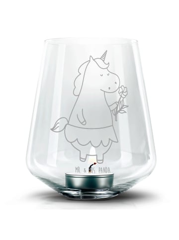Mr. & Mrs. Panda Glas Teelichthalter Einhorn Dame ohne Spruch in Transparent