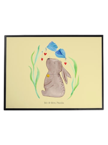 Mr. & Mrs. Panda Schreibunterlage Hase Blume ohne Spruch in Gelb Pastell