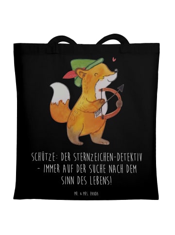 Mr. & Mrs. Panda Henkeltasche Schützenblick mit Spruch in Schwarz