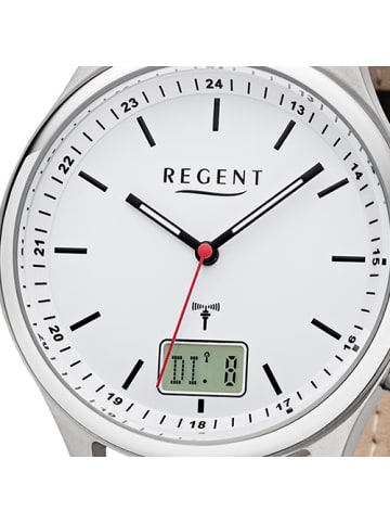 Regent Analog-Digital-Funkuhr Regent Funkuhren schwarz groß (ca. 40mm)