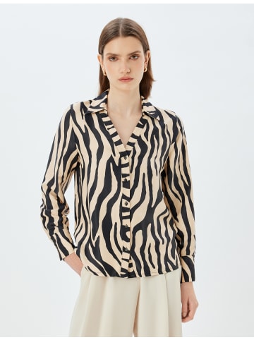 KOTON Shirt in Schwarz Gemustert