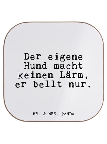 Mr. & Mrs. Panda Untersetzer Quadratisch Der eigene Hund macht..... in Weiß
