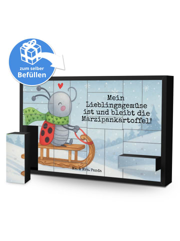 Mr. & Mrs. Panda Weihnachtskalender Smörle Rodeln Design mit Spruch in Weiß
