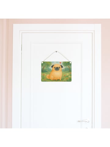 Mr. & Mrs. Panda Schild Mops Design ohne Spruch in Weiß