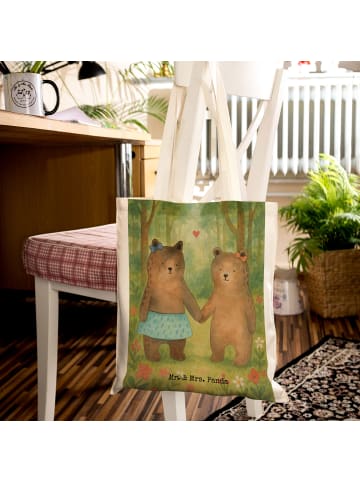Mr. & Mrs. Panda Shopping Tasche Bär Freundin Design ohne Spruch in Weiß