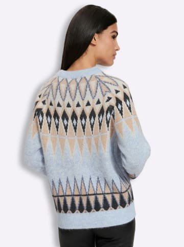 Heine Pullover in bleu-camel-gemustert
