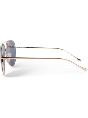 styleBREAKER Piloten Sonnenbrille in Gold / Blau verspiegelt