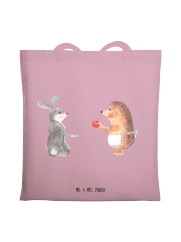 Mr. & Mrs. Panda Uni Tasche Hase Igel ohne Spruch in Rosa Pastell