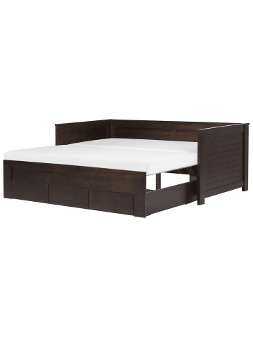 Beliani Tagesbett CAHORS in Braun - (W) 186 x (H) 72 x (L) 209 cm
