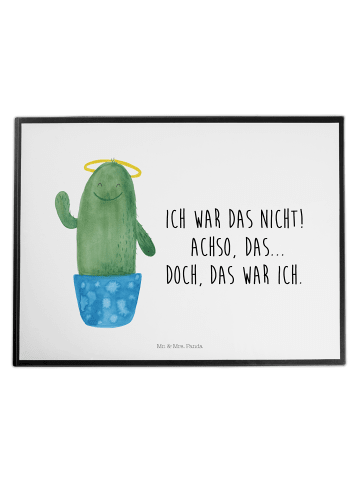 Mr. & Mrs. Panda Schreibtischunterlage Kaktus Heilig mit Spruch in Weiß