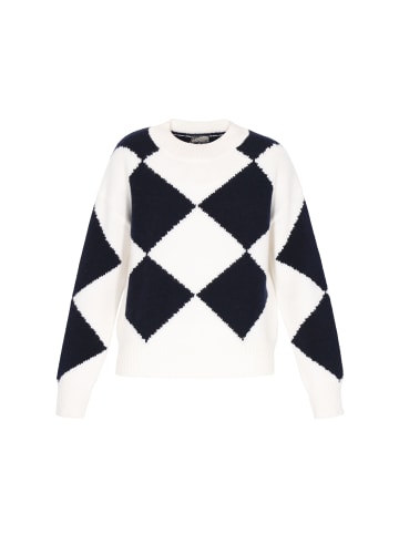 DreiMaster Women Sweater in offwhite dark navy