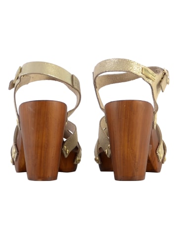 Les Tropéziennes par M Belarbi Tabara – Ledersandalen mit Absatz Gold