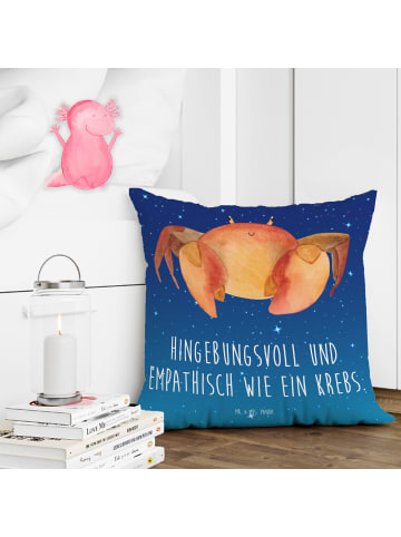 Mr. & Mrs. Panda Kuschelkissen Sternzeichen Krebs mit Spruch in Sternenhimmel Blau