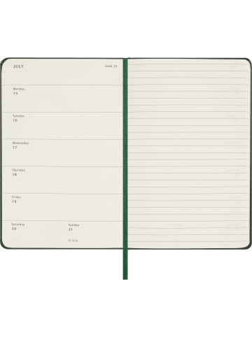 Moleskine 12 Monate Wochen Notizkalender 2024, Fester Einband in Myrtengrün