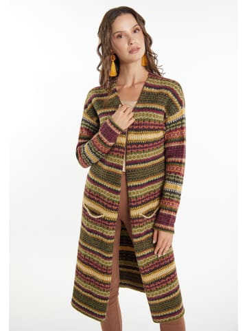 usha FESTIVAL Damen Strick Cardigan in Oliv Mehrfarbig
