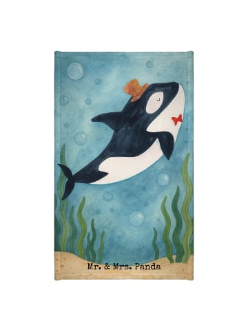 Mr. & Mrs. Panda Gästehandtuch Orca Zylinder Design ohne Spruch in Weiß