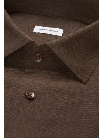 Seidensticker Flanellhemd Regular in Braun