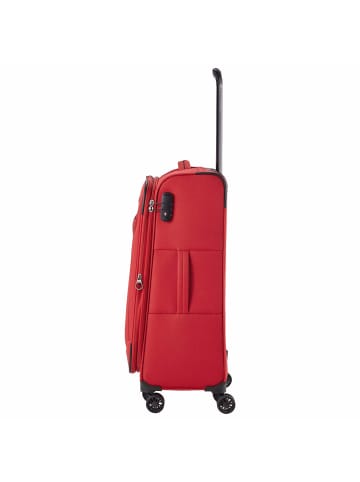 travelite Chios - 4-Rollen-Trolley M 67 cm erw. (schwarz) in rot