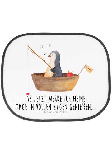 Mr. & Mrs. Panda Sonnenschutz Auto Pinguin Angelboot mit Spruch in Weiß