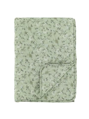 Chic Antique Quilt AIX Grün mit BLUMEN 180x130 cm