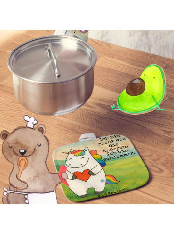 Mr. & Mrs. Panda Topflappen Einhorn Herz Design mit Spruch in Weiß