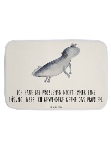 Mr. & Mrs. Panda badezimmermatte Axolotl Schwimmen mit Spruch in Weiß