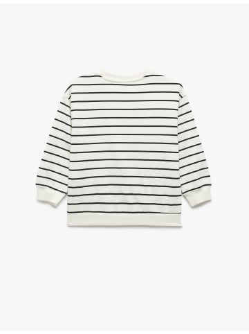 KOTON SWEATSHIRTS in Ekru Gestreift