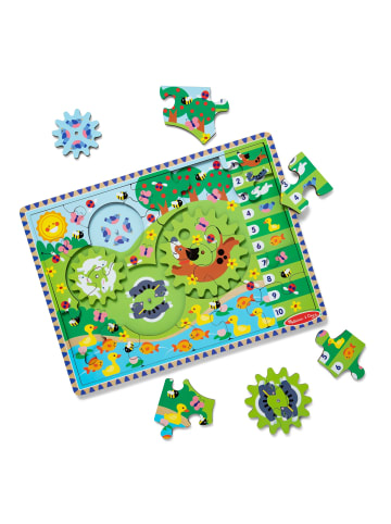 Melissa & Doug Puzzle aus Holz 24 tlg. mit drehenden Zahnrädern - ab 3 Jahren