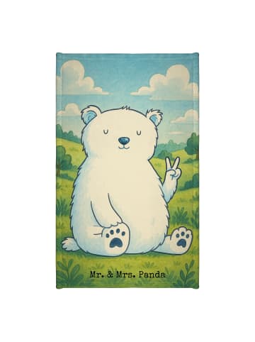 Mr. & Mrs. Panda Gästehandtuch Eisbär Faul Design ohne Spruch in Weiß