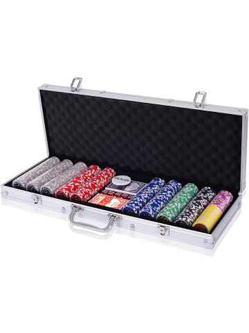 COSTWAY Pokerset 300 tlg. Chips in Silber