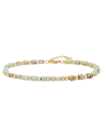 Adeliás Damen Armband aus Edelstahl mit Aventurin 18,5+3 cm in gold