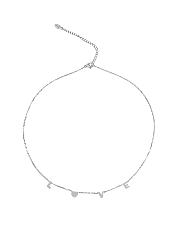 ANELY Halskette LOVE Edelstahl 40 cm in Silber