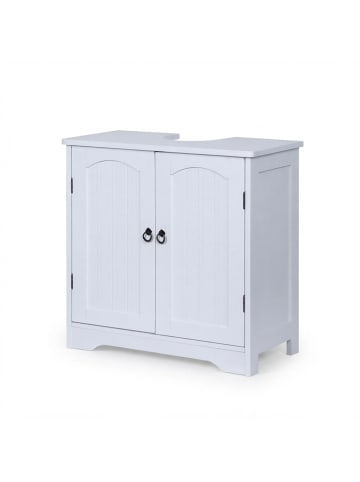 relaxdays Waschbeckenunterschrank in Weiß - (B)60 x (H)60 x (T)30 cm