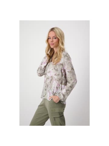 monari Langarmbluse in sage gemustert