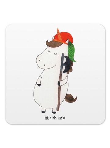 Mr. & Mrs. Panda Bierdeckel Einhorn  ohne Spruch in Weiß