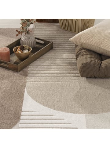 KADIMA DESIGN Teppich Kurzflor Abstrakt Wohnzimmer in Beige