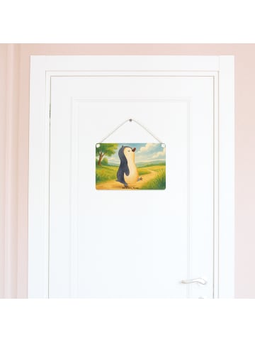 Mr. & Mrs. Panda Deko Schild Pinguin mHerzieren Design ohne Spruch in Weiß