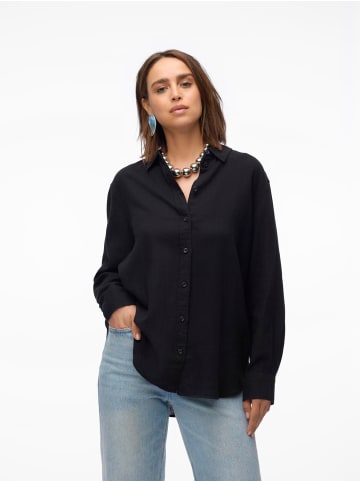 Vero Moda Hemd Basic Rundhals Bluse in Schwarz