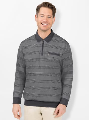 hajo Langarm-Poloshirt in anthrazit