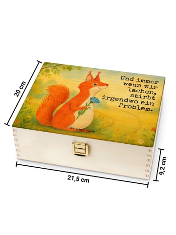 Mr. & Mrs. Panda Tee Box Eichhörnchen Blume Design mit Spruch in Weiß