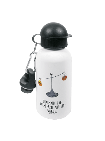 Mr. & Mrs. Panda Kindertrinkflasche Sternzeichen Waage mit Spruch in Weiß